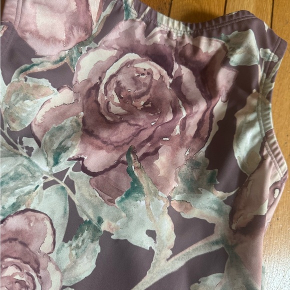 Lucky Leo Floral mauve Sleeveless ballet dance gymnastics Bodysuit leotard sz S - Picture 2 of 6
